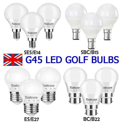 LED Golf Mini Globe Round Light G45 Bulbs 5W E14 E27 B22 Bayonet Warm Cool White • £8.55