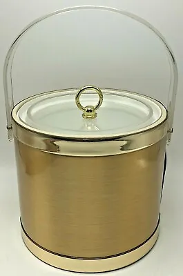 $36.95 • Buy Vintage Georges Briard Ice Bucket Gold Clear Lucite Handle And Lid Signed MCM