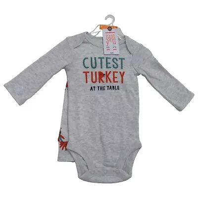 2 PC Carter's Baby Boy Size 3M 'Cutest Turkey' Thanksgiving Bodysuit & Pants Set • $4.89