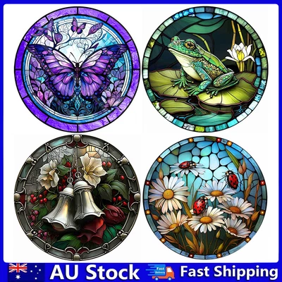 $7.62 • Buy Round 5D DIY Full Drill Diamond Painting Art Stained Glass Embroidery Decor Kits