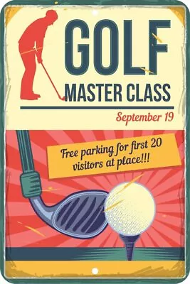 Golf Master Class Course Vintage Aluminum Tin Sign Plaque Man Cave Bar Decor S67 • $19.99