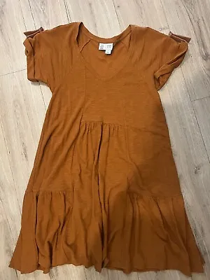 Anthropologie / Saturday Sunday - Rust Orange Mini Cotton Lounge Dress - Size M • £12