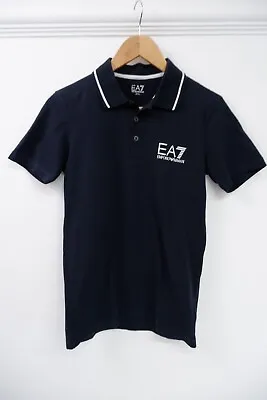 Emporio Armani EA7 Mens Collared Polo Top Size XS Black Short Sleeve  • £25.60