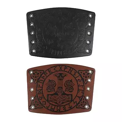 PU Leather Bracelet Arm Guard Theme Style Punk Pattern Armband Wristband Wide • £6.29