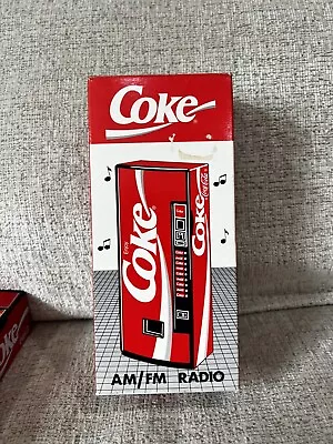 Vintage 1989 COKE Coca-Cola Vending Machine Novelty Transistor AM/FM Radio NIB • £66.50