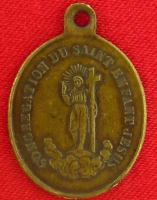Antique MARY MIRACULOUS Medal CONGREGATION OF THE HOLY CHILD JESUS Religious • $27.99