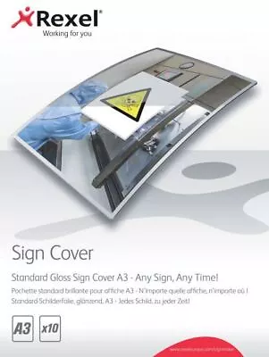 £9.76 • Buy Rexel A3 Heat Seal Lamination For SignMaker Standard Gloss Sign Cover  - 10 Pack