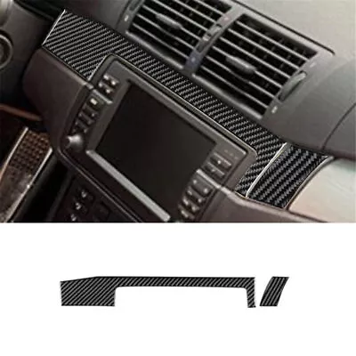 For BMW 3 Series E46 Carbon Fiber Car Interior Central Dashboard Cover Trim 2Pcs • $19.02