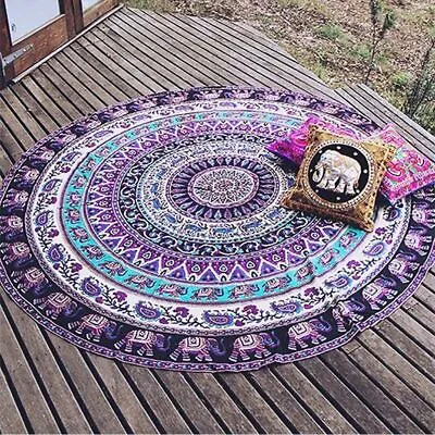 Round Mandala Boho Towel Tapestry Hippie Beach Blanket Indian Roundie Yoga Mat • $8.82
