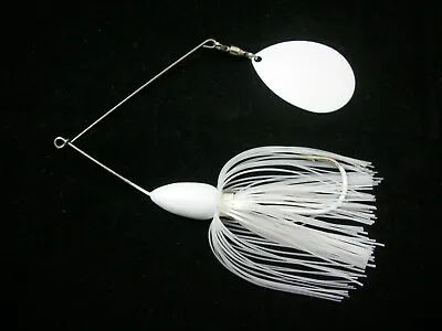 MUSKIE SPINNERBAIT 1oz  PEARL WHITE With HAMERED PEARL WHITE COLORADO • $6.99