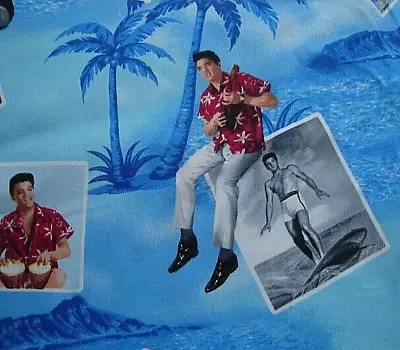 Elvis Presley Blue Hawaii Pictures Fabric Fat Quarter FQ - Rare • $9.50