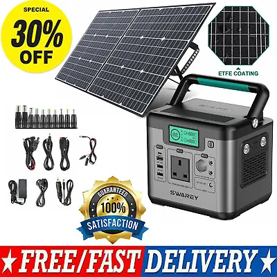 518Wh Solar Generator Power Pack Battery +100W Foldable Solar Panel Tour Camping • £379.99