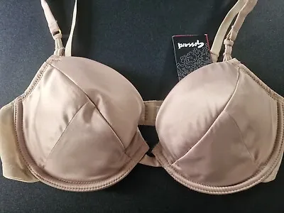 Gossard Superboost Satin Multiway Plunge Bra 4621 Cappuccino 32d • £15