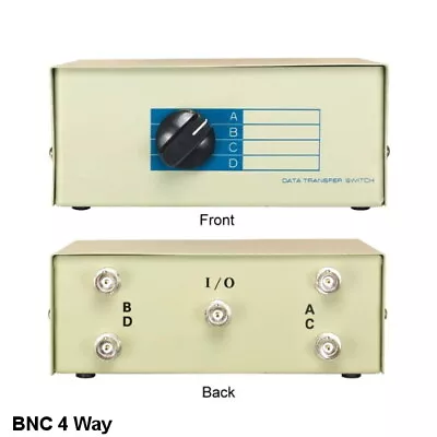 KNTK 4-Way BNC Manual Data Transfer Switch Box For Coaxial Display CCTV Security • $30