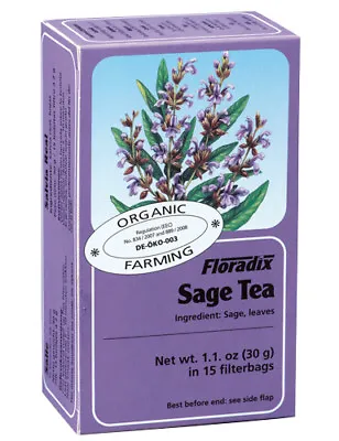 Salus Floradix Sage Herb Tea (ORGANIC) 15 Bags • £5.60