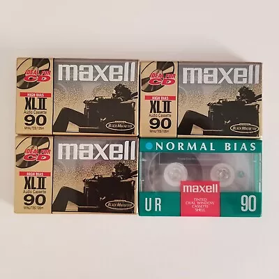 Maxell XL-II 90 Min Blank Audio Cassette Type 2 High Bias (3) UR 90 (1) Sealed • $20.91