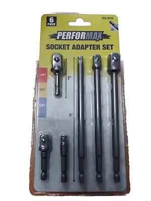 6pc Socket Adapter Set With 1/4  3/8  1/2  Drive Sizes For Drill And Impacts • $10.99