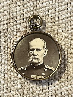 ANTIQUE BOER WAR LOCKET PENDANT - Gold Plated Baden-Powell & Lord Roberts Photo • £18