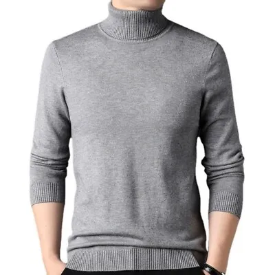 Office Men Knitted Sweater Faux Cashmere Turtleneck Jumper Soft Pullover Sweater • $21.99