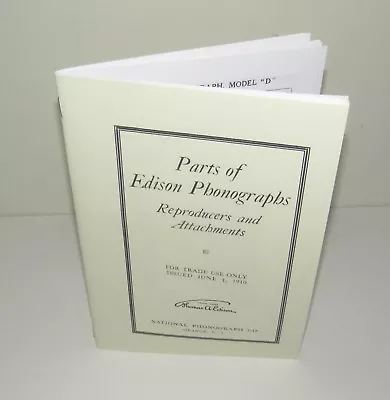 Edison Phonographs Parts Manual Reproduction • $18