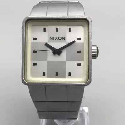 Nixon The Quatro Watch Unisex 36mm Silver Tone Checkered 100M New Battery 7  • $53.99