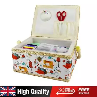 Extra Large Fabric Sewing Craft Box Household Storage Organizer Basket UK • £14.94