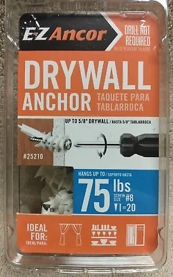 E-Z Ancor #25210 - Twist-N-Lock 75 Lb. Self-Driving Drywall Anchor • $12.39