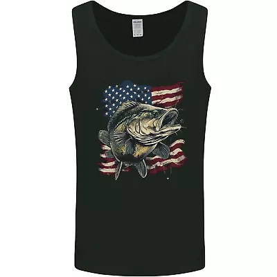 An American Deer With Flag USA Fishing Mens Vest Tank Top • £10.99