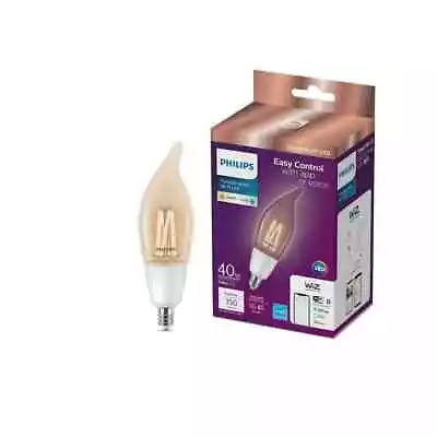 Philips Smart Wi-Fi Connected LED 40-Watt BA11 Filament Candle Light Bulb  Clear • $11.17