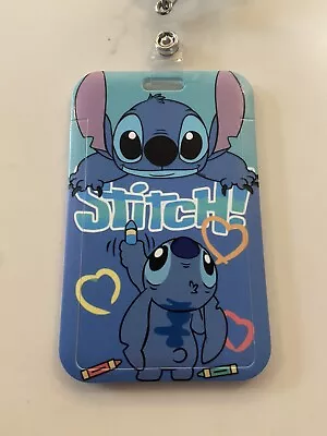 Disney Stitch ID BADGE Holder With Retractable Clip! BRAND NEW IN PACKAGE • $11