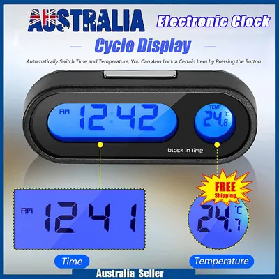 2 In 1 Car LCD Digital LED Electronic Clock Time Thermometer With Backlight • $12.87