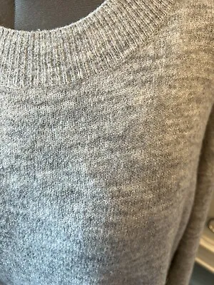 H&M Women’s LS Sweater Mock Neck Oversized Soft Light Grey Poly Wool Size XL • $9.99