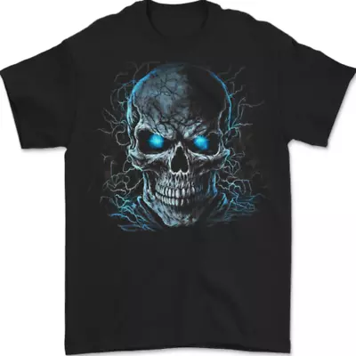 Blue Cosmic Skull Mens T-Shirt 100% Cotton • £8.49