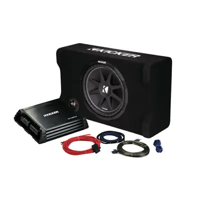 Kicker 12  300mm Downfiring Subwoofer Amplifier & Wiring Kit - 49KKPDF212 • $554.25