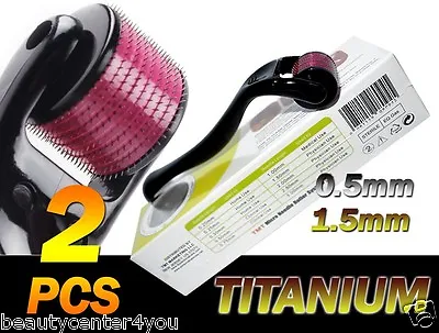 2x TMT Derma Micro Skin Roller Kit (0.5-1.5mm) Beard Hair Growth Scars Acne • $14.25