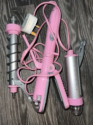 £6.99 • Buy Carmen Girls Pink Hair Curler Hair Straightener Wave Set Pink