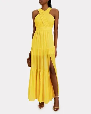 Veronica Beard Silk Yellow Boho Maxi Long Florencia Dress New Size 4 $648 • $96.72