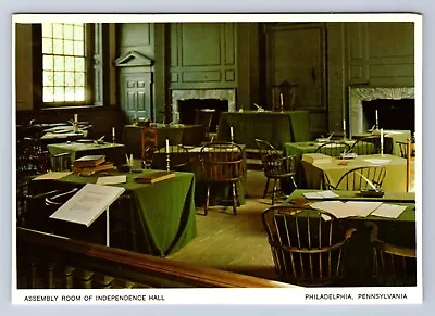 Vintage Assembly Rm Of Independence Hall Philadelphia Pa Postcard Jt • $5.99