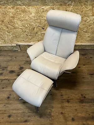 G Plan Lund Recliner Armchair & Stool £2806 - New Cambridge Leather • £1499