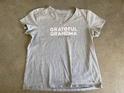 Life Is Good Crusher Grateful Grandma Vray V-neck T-shirt Women's XL • $17