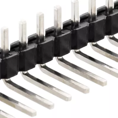 [10x] 1x40 Pin 2.54mm Right Angle Single Row Male Pin Header Connector - 90 Deg • $6.99