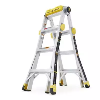 Gorilla Ladders Multi-Position Ladder 15' Reach 10-Step Aluminum 375lb-Load • $182.91