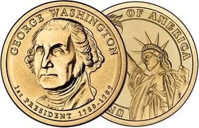 $5 • Buy 2007 P&D GEORGE WASHINGTON Presidential Golden Dollar Coin - $1 Dollar Coin