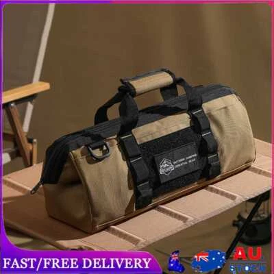 $47.09 • Buy Camping Tent Pegs Storage Bag Wind Rope Molle Bag For Picnic Hiking (Khaki)