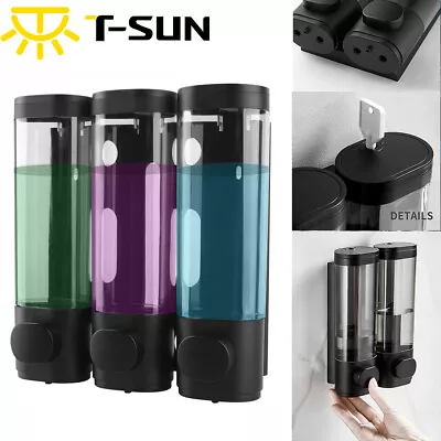£8.99 • Buy 1/2/3 Soap Dispenser Wall Mounted Liquid Bathroom Hand Soap Shower Gel Shampoo