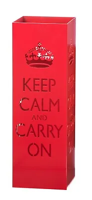 $49.99 • Buy Mango Steam Tall Square Umbrella Holder, Keep Calm Red