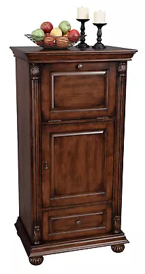 Howard Miller Cognac Wine & Bar Cabinet 695078 Hampton Cherry Liquor Storage • $2199