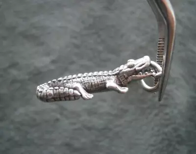 Alligator Crocodile Vintage 925 Sterling Silver Bracelet Charm Pendant 4.0g • $19.50