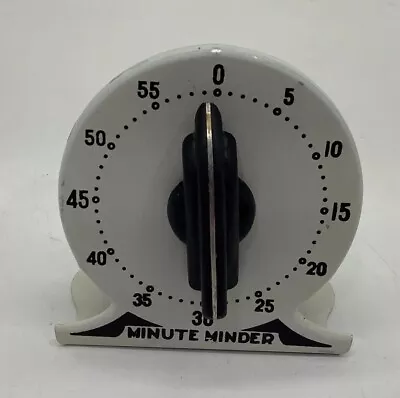 Minute Minder Metal Timer 1940’s Bakelite Handle Works Vintage • $55