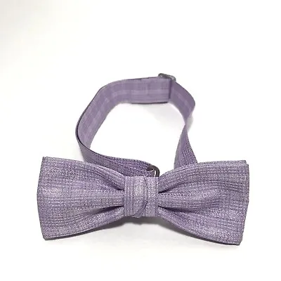 Mens Bow Tie Purple Check Vintage New Old Stock Pre Tied Wedding Prom Formal NOS • $5.97